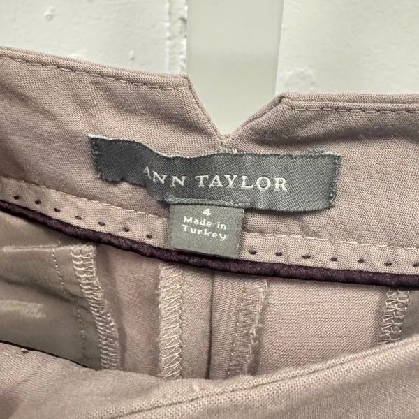 Ann Taylor Mauve Taupe Wool Blend Straight Leg Dress Pants Size 4 Career Classic - Image 6