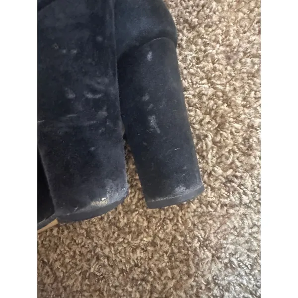 Gianni Bini Black Suede Over The Knee Boots Size 7 Block Heel Tall Zip Boot - Image 5