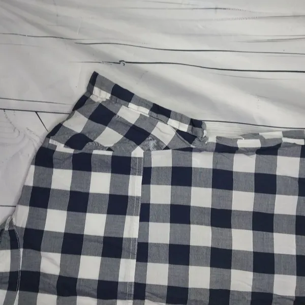 J.Crew Mercantile Gingham Plaid Popover Preppy Business Casual Short Sleeve Top - Image 7