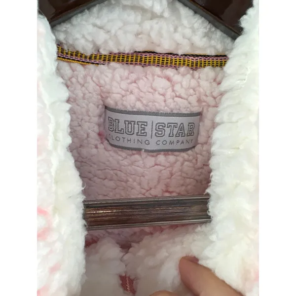 Women’s Blue Star Small Icy Pink Sherpa Pullover - Image 4