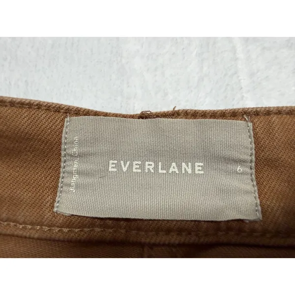 Everlane Cropped Wide Leg Pant Women 6 Brown Excellent High Rise Stretch Twill - Image 5