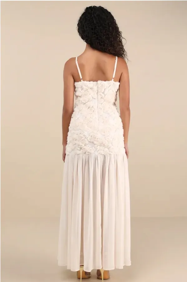 Lulus 3d rosette sheer hem maxi dress - Image 2