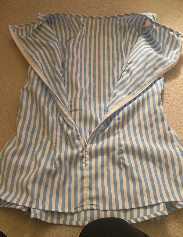 Blue & White Striped Top Multiple Size XS - Image 4