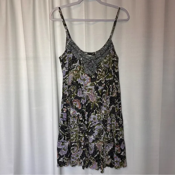 Free People Western Royalty Beaded Dark Floral Boho Sundress S Whimsigoth Fairy - Image 13
