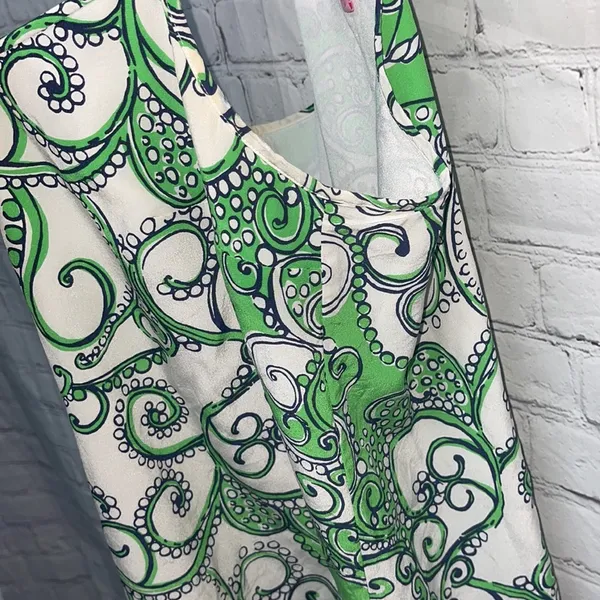 Lilly Pulitzer Green & White Paisley Dress Size XS - Image 6
