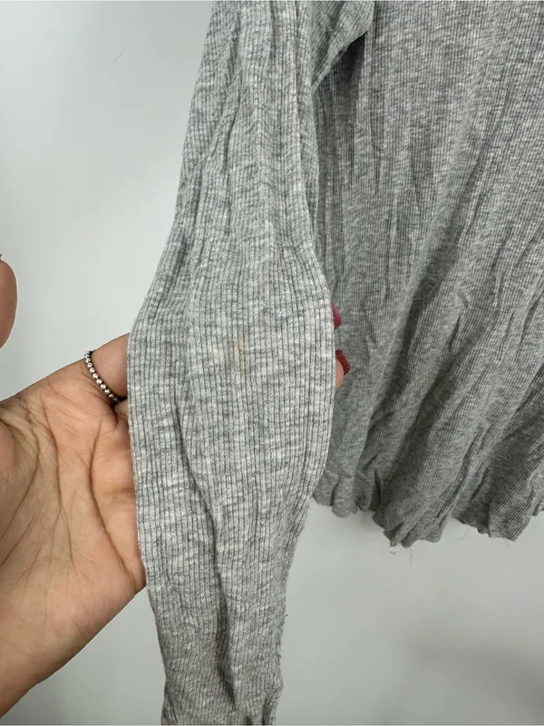 Aerie Gray Long Sleeve Real Soft Shirt Size Small Loungewear - Image 4
