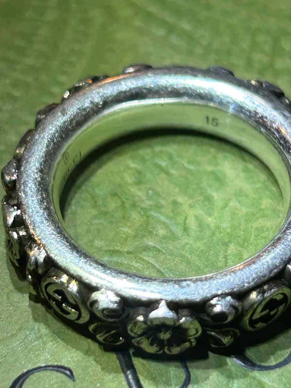 Interlocking G Flower Ring AG925 - Image 6
