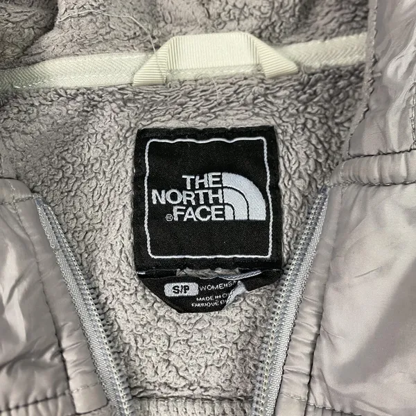 The‎ North Face Jacket Womens Small Gray Hooded Full Zip Fleece Embroidered Logo - Image 5