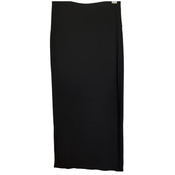 WHITE HOUSE BLACK MARKET Black Faux Wrap Draped‎ Slit Pencil Skirt Medium - Image 5