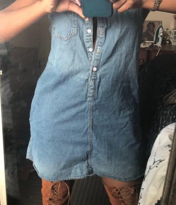 Oversized Denim Dress Blue Size M - Image 4