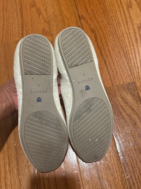 Rothy’s Square Toe Ballet Flats Size 8 White - Image 4
