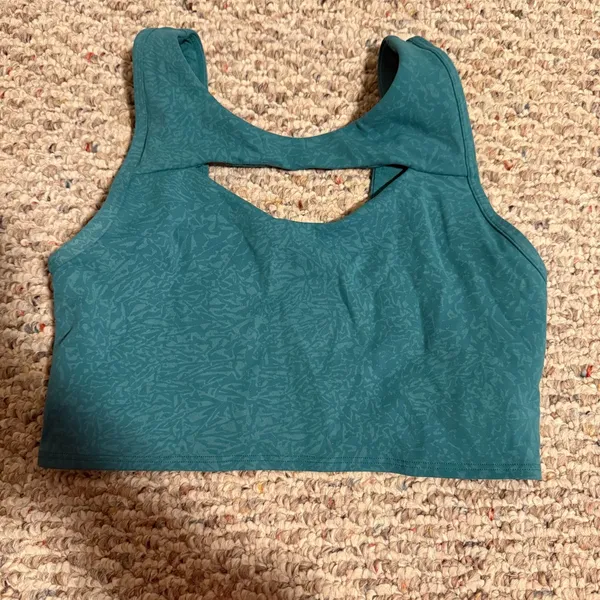 Lululemon Everlux Cut-Out Train Bra *Medium Support, Crunch Teal Lagoon- Size 6 - Image 2