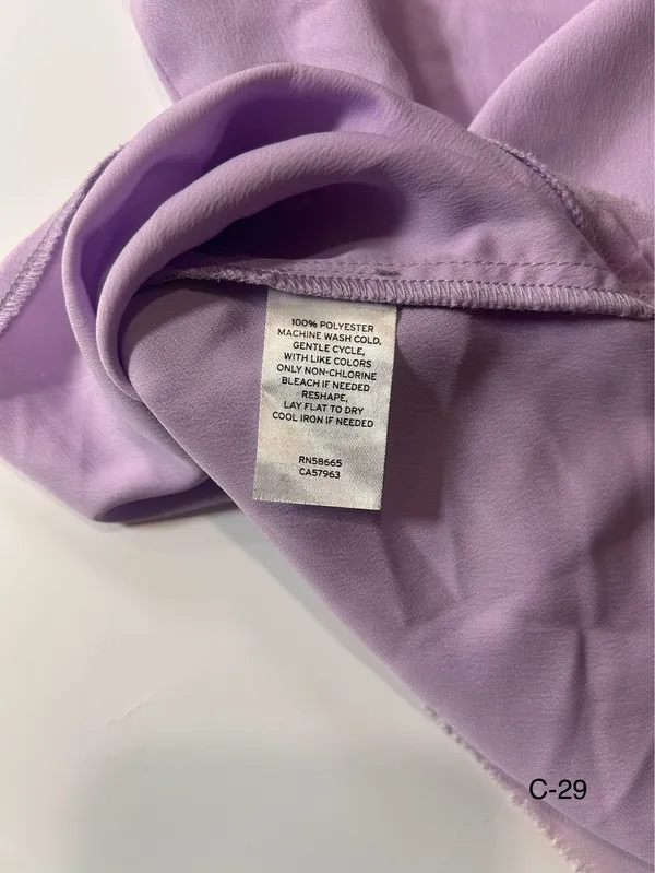 Halogen Lavender Raw Edge V-Neck Chiffon Tank Top Size XXS - Image 6
