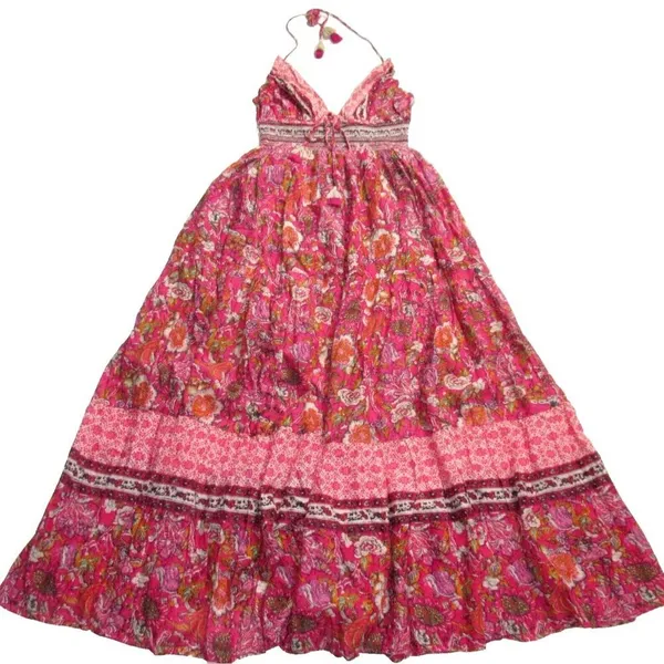 NWT Free People Real Love Maxi in Meadow Combo Floral Cotton Halter Dress L - Image 5