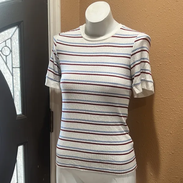 Frame striped short sleeve Ribbed t-shirt - Image 2