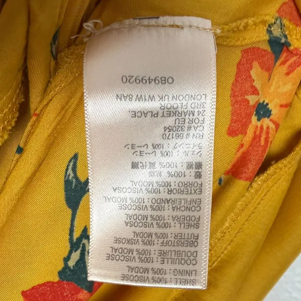 Anthropologie Londonderry Wide Leg Jumpsuit Yellow Floral Size 4 - Image 6
