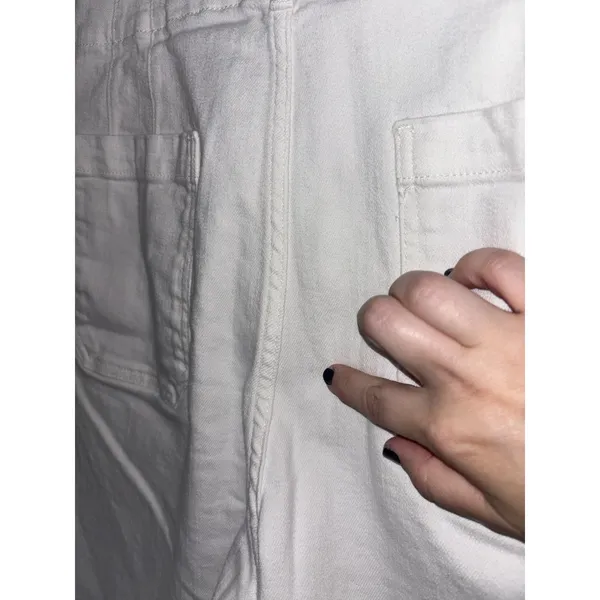 Anthropologie Maeve Colette White High Rise Wide Leg Cropped Pants 31 - Image 9