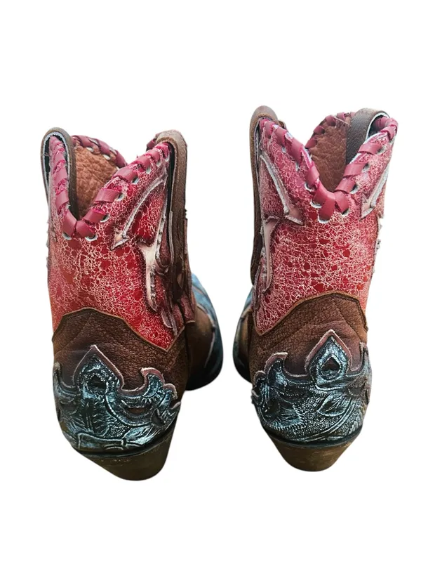 Dan Post Women's Leather Love Bird Brown Cowgirl Western Ankle Boot Size 8 - Image 2