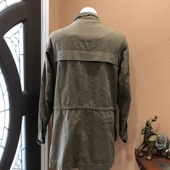 Zara basic olive green utility jacket - Image 4
