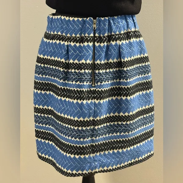 Nomad by Morgan Carper Blue and Black Cotton A-Line Skirt Large - Image 4