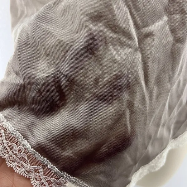Vintage Pollinaise Silver Grey Cream Lace Camisole Nylon Womens 34 - Image 3