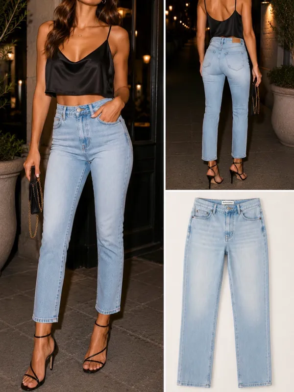 Reformation High & Skinny Crop Jeans St. Lucia Light Wash High Rise Sz 25💛 - Image 2