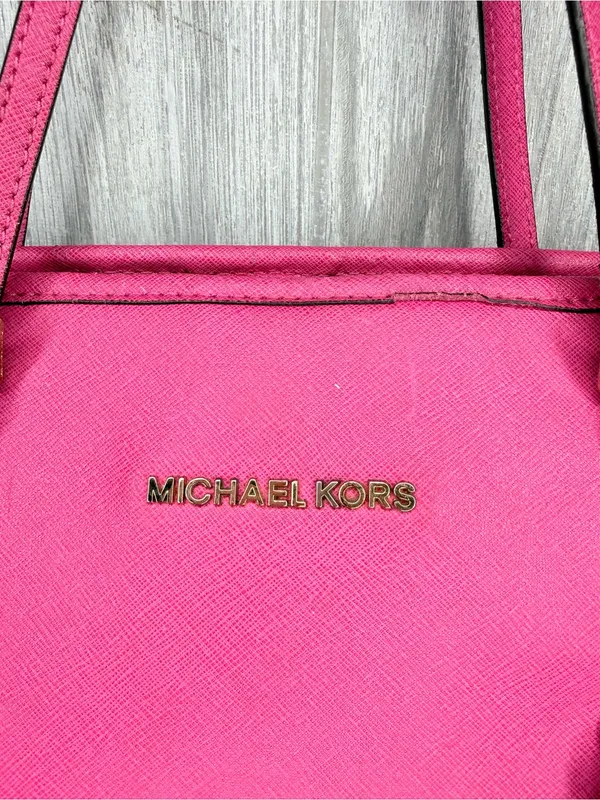 Vintage Michael Kors Jet Set Large Tote in Raspberry Pink Saffiano leather bag - Image 3