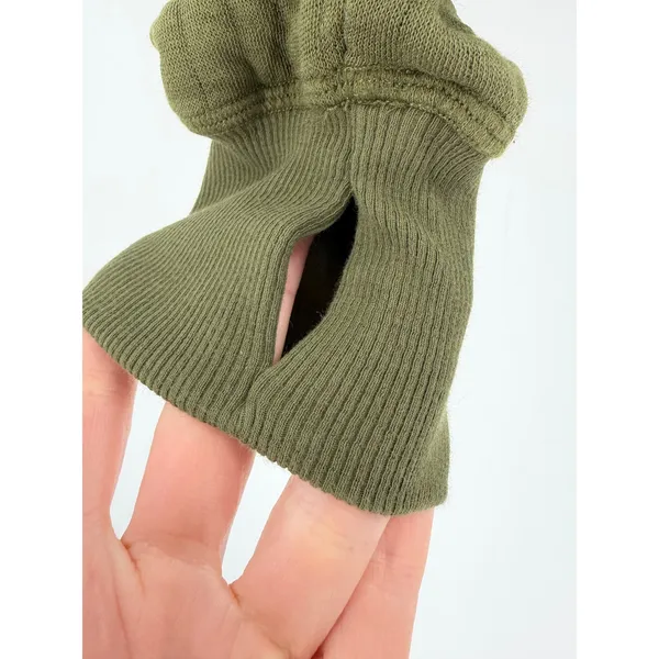 OFFLINE by Aerie Quilted Crewneck Sweatshirt Women XS Olive Green Thumbhole Cozy - Image 4