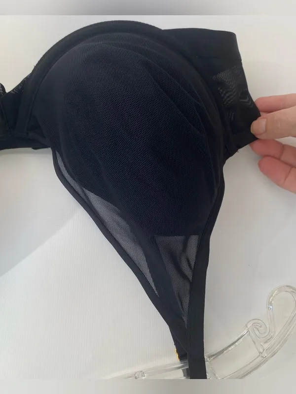 Soma bra black lightest lift mesh plunge underwire sexy comfortable 40C - Image 2