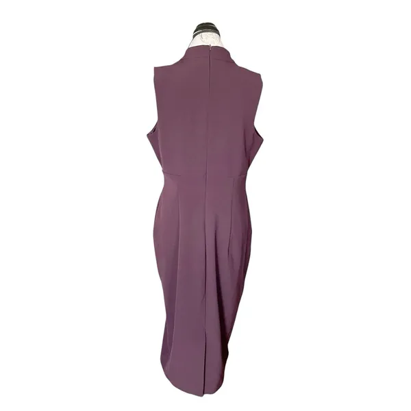 Express Dress Mock Neck Midi Sleeveless Large Sheath Work Cocktail Weddings City - Image 3