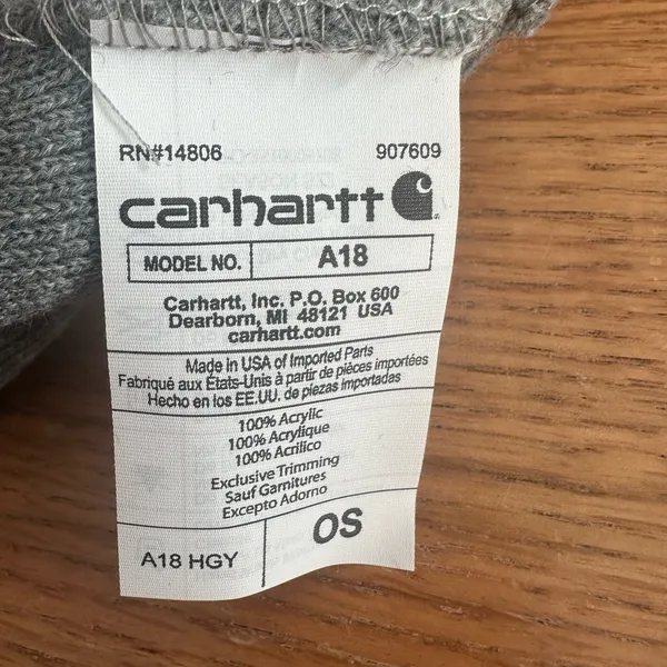 Carhartt NWT Knit Cuffed Beanie - Heather Gray A18 - Image 6