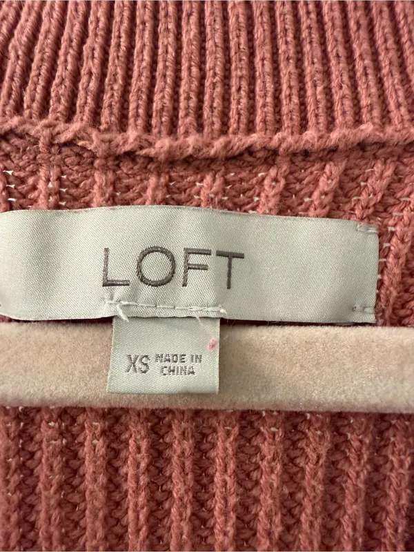 LOFT Dusty Rose Chunky Knit Button Cardigan - Image 3
