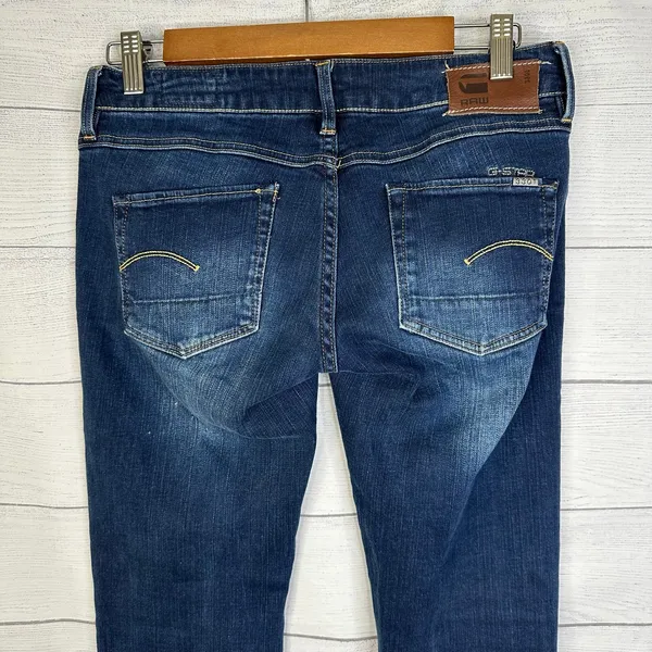 G Star Raw Women size 28 29 Dark Wash 3301 Low Rise Straight Leg Jeans - Image 5