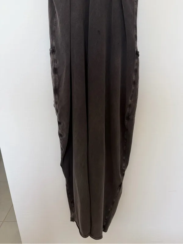 Free People Washed Black Spaghetti-Strap Jumpsuit - Image 8