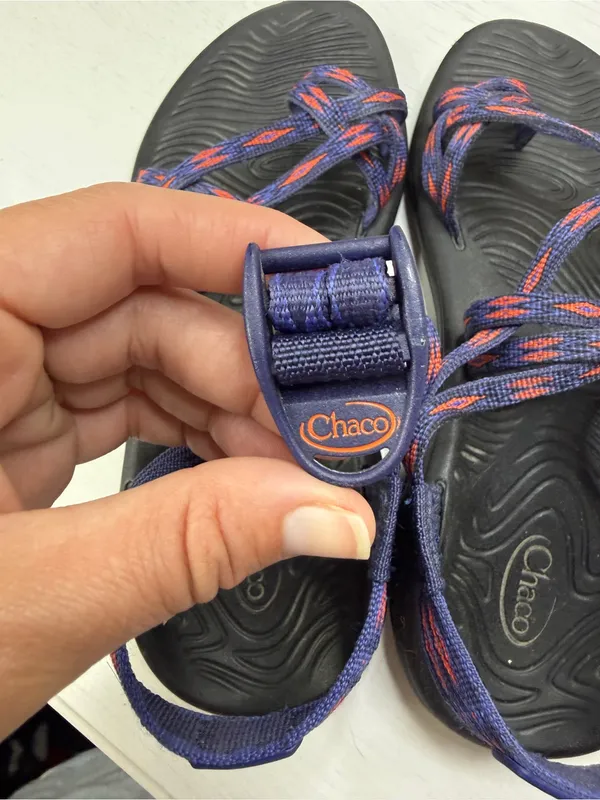 Chaco ZVOLV X2 Womens 7 Hiking Water Sandal Volcanic Blue Orange Camping Outdoor - Image 7