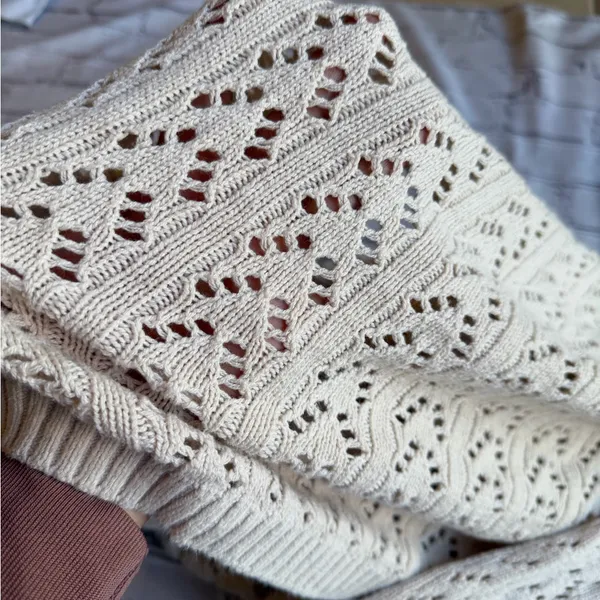 Hollister Open Knit Top Shrug Sweater Neutral Womens Twist Front Crop - Image 5