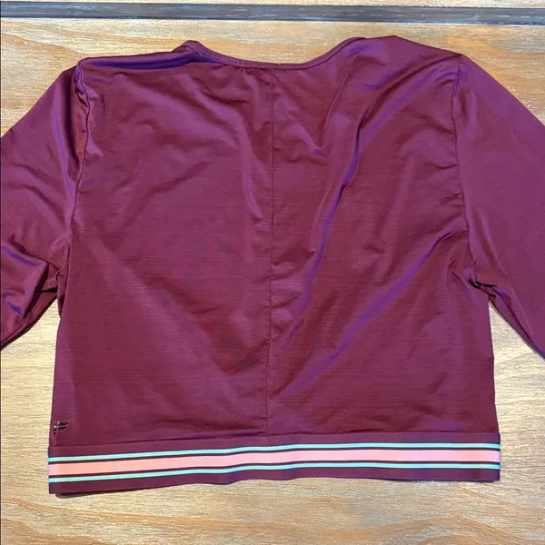 Fabletics‎ Women's Long Sleeve Purple Front Twist Cropped Athletic Top Size XXL - Image 5