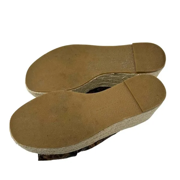 Zara Brown Snakeskin Jute Espadrille Platform Slide Sandals Size 39 /‎ US 8.5 - Image 8