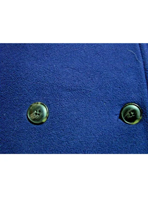 L.L. LL Bean Periwinkle Fleece Double Breasted Pea Coat Women Medium Winter Coat - Image 5