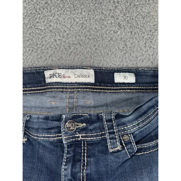 Buckle Bke Denim Jeans Women 30 Low‎ Rise Cropped Thick Stitch Y2K Western Retro - Image 6