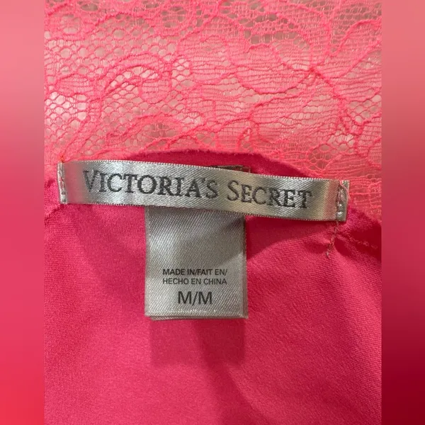 Victoria's‎ Secret Y2K Vintage Neon Pink Satin Lace Top Size M - Image 8