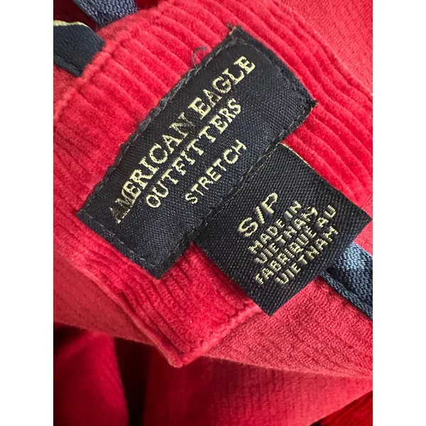 American Eagle Outfitters Red Corduroy Blazer Jacket Stretch Cotton‎ Small P S/P - Image 6