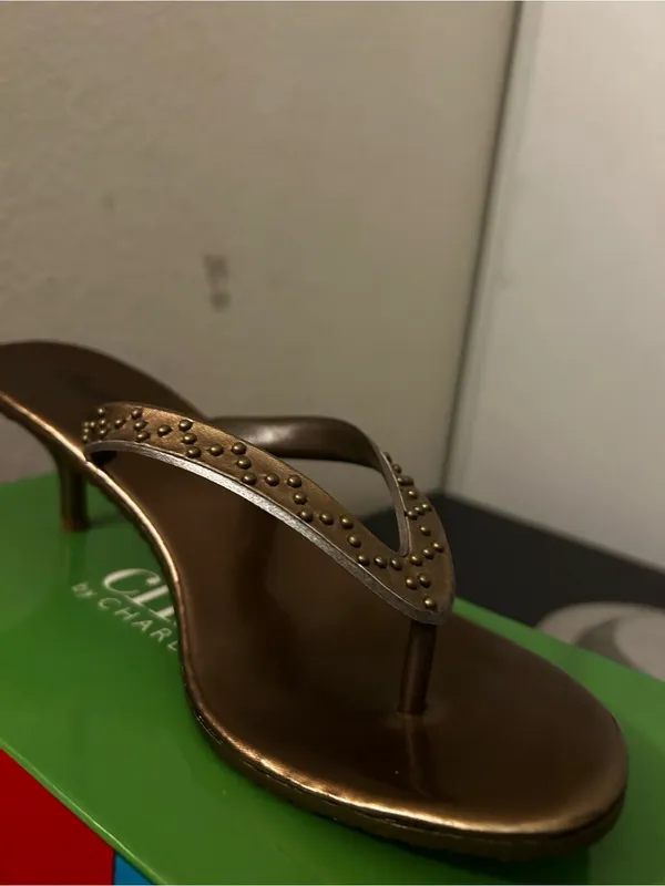 Charles David Bronze Studded Thong Sandal - Image 2