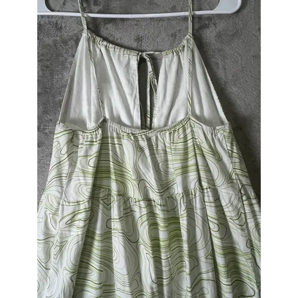 Charlie Holiday Pricilla Maxi Abstract Print Tiered Halter Maxi Dress Cotton 6 - Image 4