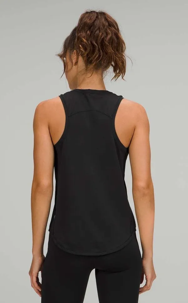 Lululemon High Neck Run and Train Black Tank Top - Image 2