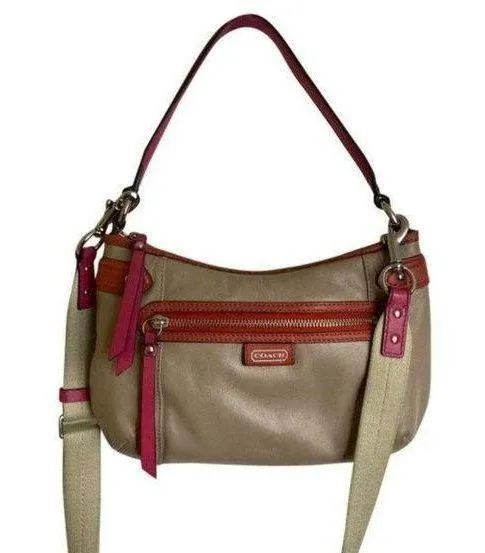 coach medium w adjustable strap tan pink leather c - Image 2