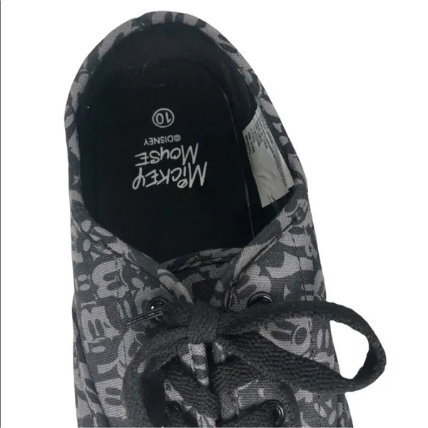 Disney Mickey Mouse Canvas Sneakers Size 10 Black Grey Retro Streetwear Shoes - Image 9