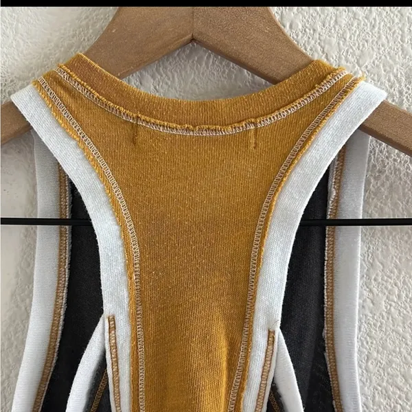 Free People Racerback fitted colorblock tank shirt XS - Image 4