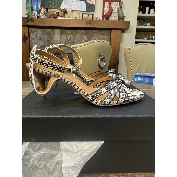 Coach Meg heel ankle-strap sandal featuring‎ a kitten heel Genuine Snakeskin - Image 3