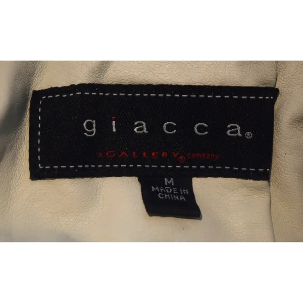 Giacca Moto Jacket‎ Women Medium Off-White NEW Quilted Faux Leather Zip - Image 8
